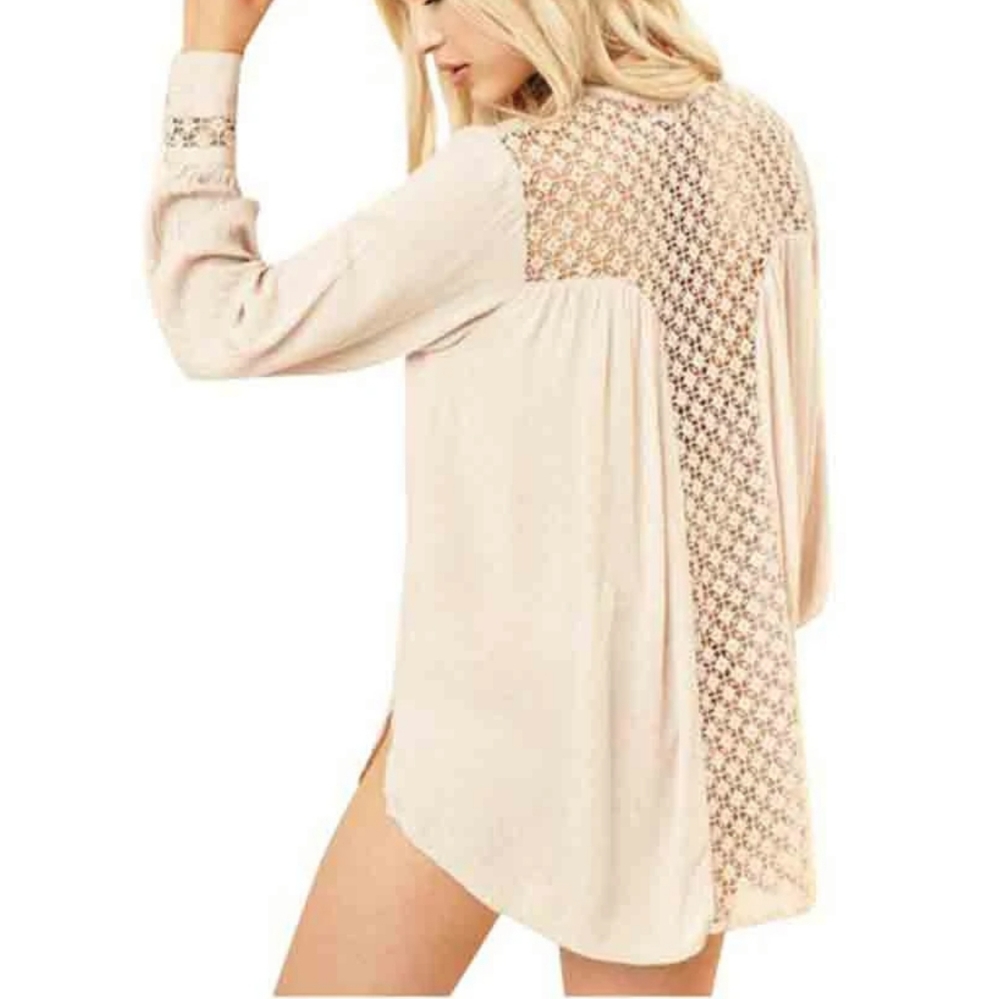 S) Free People The Best Gauze Blouse